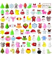 Hatende 80PCS Random Christmas Mochi Squishy Toys Squishies Christmas Toys for Kids Girls Boys To...