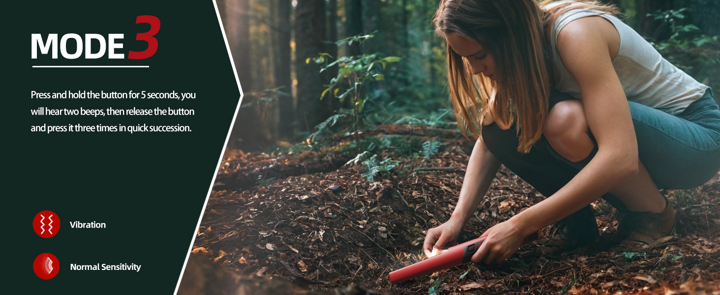 Mode 3 has normal sensitivity and vibration