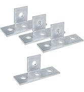 heneng 4 Pcs 90 Degree Angle Bracket for 1-5/8" Strut Channel, 4 Hole Bent Tee Fitting, 3/16" Thick