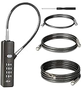 DELSWIN Cable Locks with Combination, 4-Digit Combination Lock with 3 Steel Ropes (9'' /23.6'' /4...