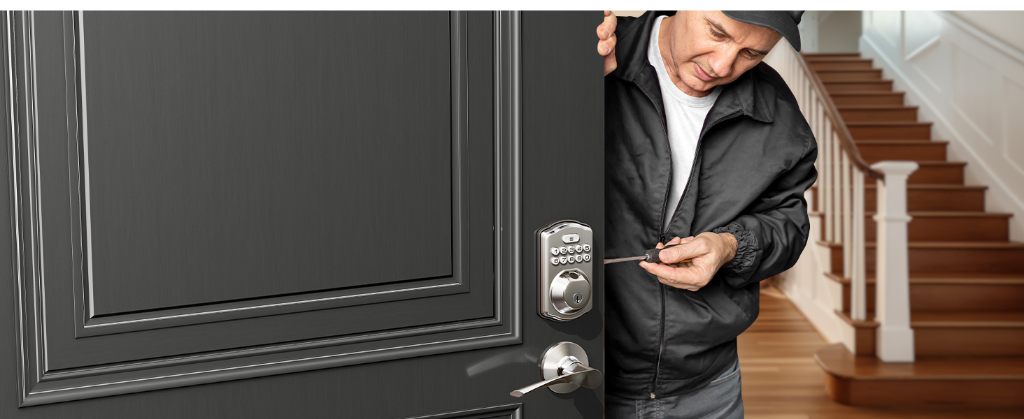 keyless entry door lock deadbolt with handle set