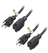 [UL Listed] Cable Matters 2-Pack 16 AWG Heavy Duty 13A Power Extension Cord - 10ft, 3 Prong Power...