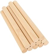 QTLCOHD 12Pcs Dowel Rods Wood Sticks 1 x 12 Inch Round Wooden Sticks Wooden Dowel Rods Macrame Do...