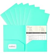 Aegero Plastic Folders with Pockets (7 Pack, Mint Green), Durable Heavy Duty File Folders with Bu...