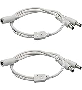 PAUTIX 2-Pack DC 1 Female to 2 Male 5.5mm X 2.1mm Splitter Cable DC Power Adapter for LED Strip L...