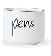 ONTUBE Porcelain Pens Holder Stand,Ceramic Pencils Holder, 8 oz (White)
