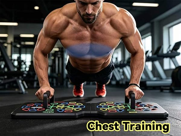 Blue exercises chest muscles