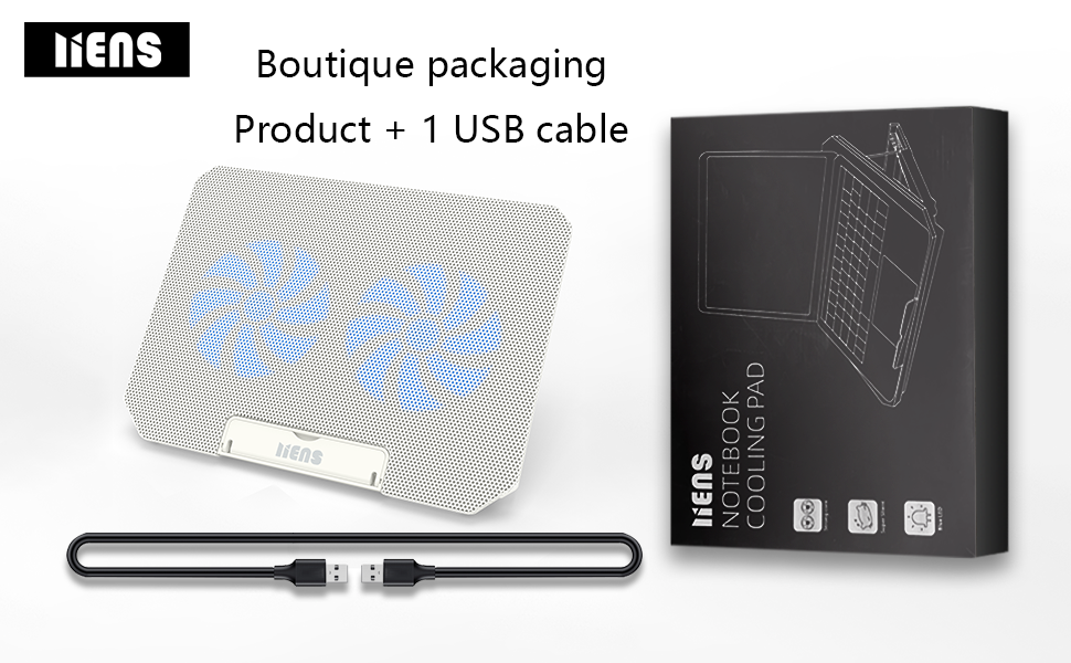 LIENS Laptop Cooler Cooling Pad Slim Portable USB Powered (2Fans) 