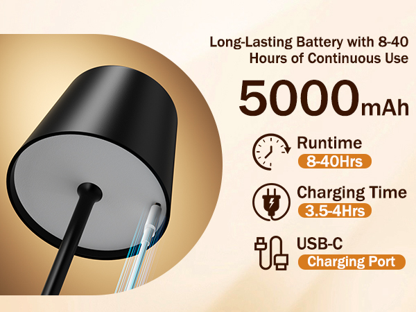 rechargeable table lamp cordless