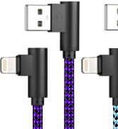 iPhone Charger 10 ft Lightning Cable [Apple MFi Certified] 90 Degree 3 Pack Charging Cable Long N...