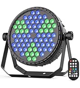 DazzlingStage Stage Lights, 72X5W LEDs RGB LED Par Cans, Par Lights with Remote, DMX512, Sound Ac...