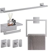 TQKAG 5-Pieces Brushed Nickel Bathroom Hardware Accessories Set 23.6" SUS304 Stainless Steel Towe...