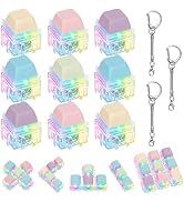 Netholid 9 Pack Keyboard Fidget Toys for Adults Removable Keyboard Clicker Keychain with LED Ligh...