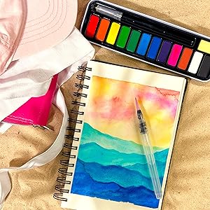 portable watercoor kit allows kids and adults to paint wherever inspiration may strike