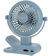 IRIS USA WOOZOO 3.5" Cordless Portable Clip On Fan, USB-C Rechargeable Fan, LED Light, Mosquito R...