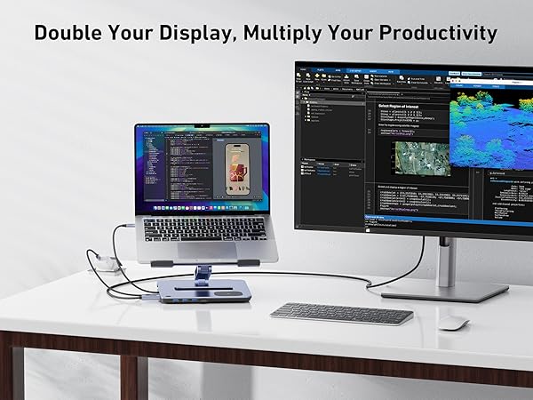 BENFEI Laptop Stand with USB C 6in1 Docking Station