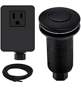 SINKINGDOM Garbage Disposal Air Switch Kit with Long Button, Matte Black (Brass Cover)