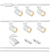Hiiglxii 6-Light LED Track Lighting Kit with 6.6FT H Track Lighting Rails &amp; Floating Canopy Conne...