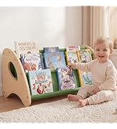 yoopin Kids Bookshelf - 4-Tier Montessori Book Shelf for Kids Rooms, Easy Installation, Eco-Frien...