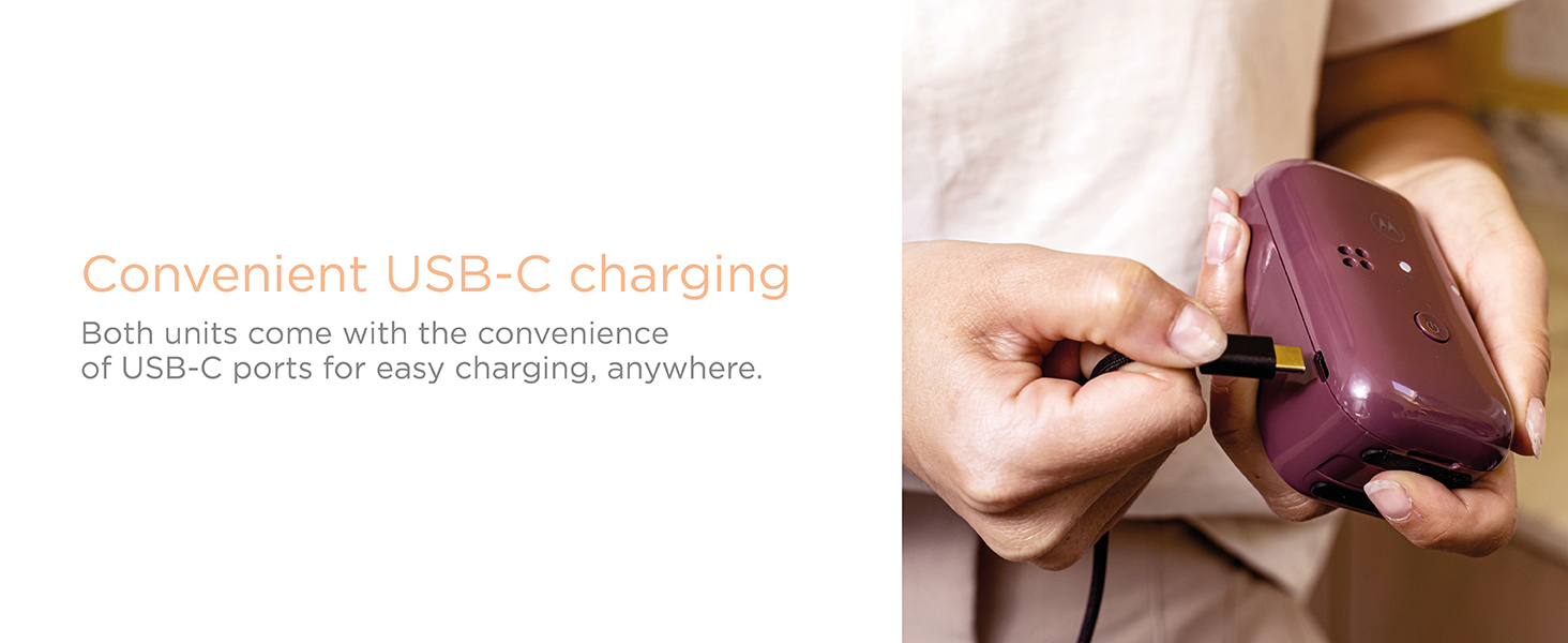 Motorola Nursery PIP12 Travel extended range baby monitor traveling newborn essentials USB-C charger