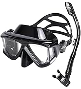 Snorkel Set Pano 4 Adult Snorkeling Gear, Professional Anti-Fog Snorkel Mask Dry Top Snorkel, Tem...