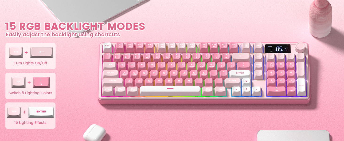 15 RGB BACKLIGHT MODES