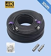 Anlink 300Ft (91 Meters) 4K 8MP 5MP 2MP 1080P BNC Video and Power Cable, Mini RG59 Wire for CCTV ...