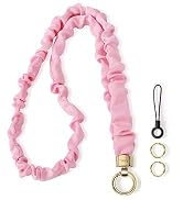 WEESMILE Stretchy Scrunchie Lanyard for ID Badges – Cute Neck Lanyard for Keys | Retractable Keyc...