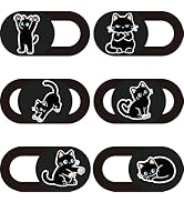 PRESSINART 6Pcs 6 Styles Cat Camera Cover Slide Cute Privacy Guard Accessories, 0.04 Inch Ultra T...