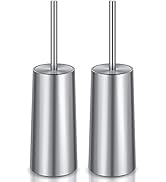 IXO Toilet Brush and Holder, 2 Pack 304 Stainless Steel Toilet Brush with Long Handle, Toilet Bow...