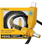 Starlink Mini Cable 6.5FT, 16AWG Starlink Cable with Indicator Light 140W USB C to DC, Braided We...