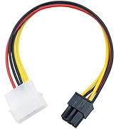 YiKaiEn 4 Pin Molex to 6 Pin Video Card GPU Power Supply Cable 8.6’’ 22cm (1 Pack)
