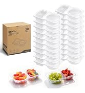 TaidMiao Reusable Snack Containers Compartment with Lids - 20 Sets Snack Containers, Double Snack...