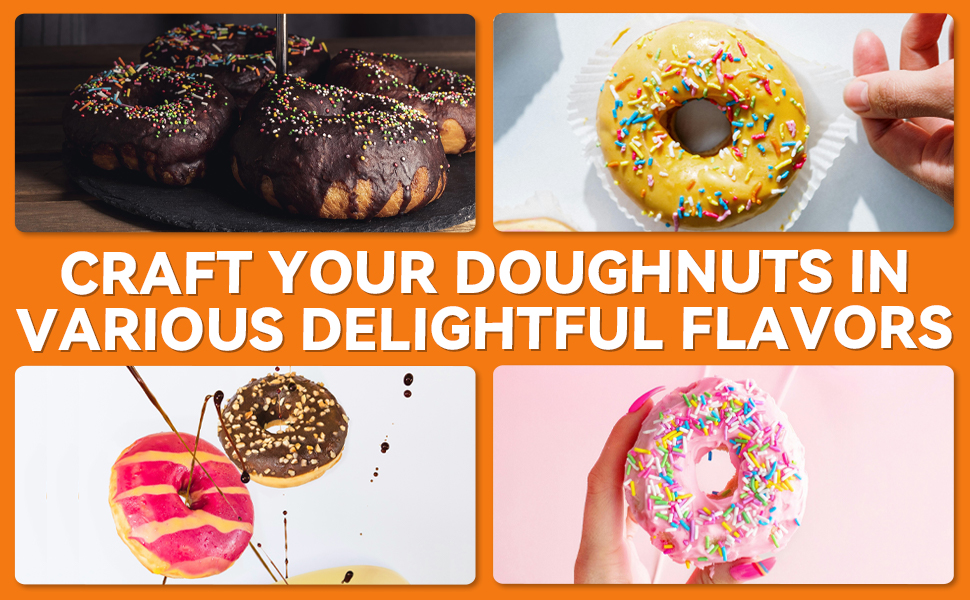 Craft your doughnuts in various delightful flavors!