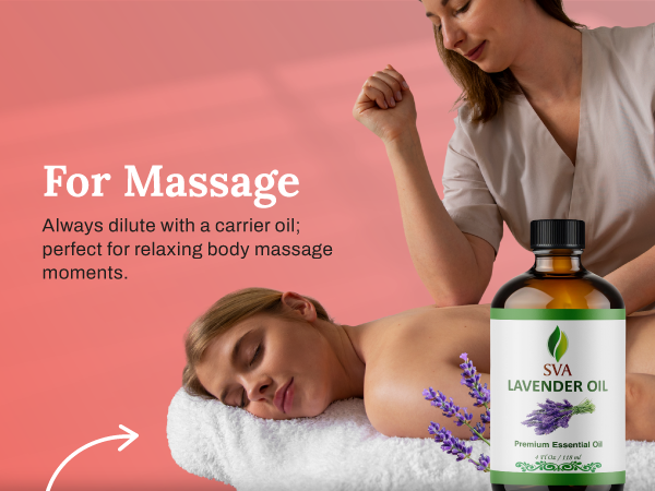 A smiling lady taking bath in a tub with water infused with lavender essential oil from SVA