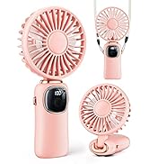coldSky Portable Handheld Fan, 4000mAh Battery Operated Fan with LED Display, Handheld/Neck/Desk ...