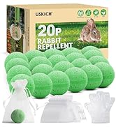 Rabbit Repellent Outdoor,20 Pack Natural Peppermint Oil Rabbit Repellent Pet Safe,Powerful Rabbit...