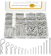 SVLING Cotter Pin Assortment Kit 283 Pcs, 304 Stainless Steel 16 Sizes Cotter Pins Hairpin R Clip...