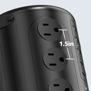 Surge Protector Power Strip tower-16 Outlets with 5 USB (2 USB C) port,