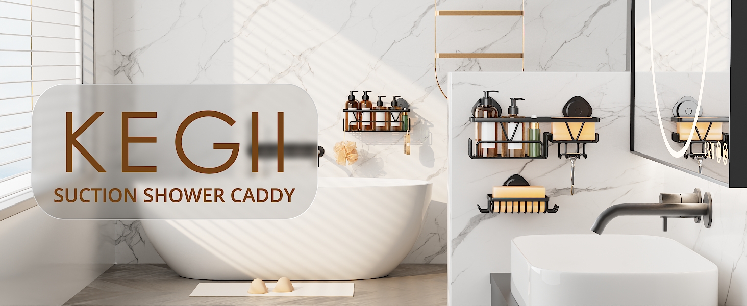 3 Pack Suction cup shower caddy for bathroom