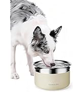 Gardner Pet Dog Bowls 1 Gallon (3.85L) Stainless Steel No Spill Water Bowl, Slow Water Feeder Met...