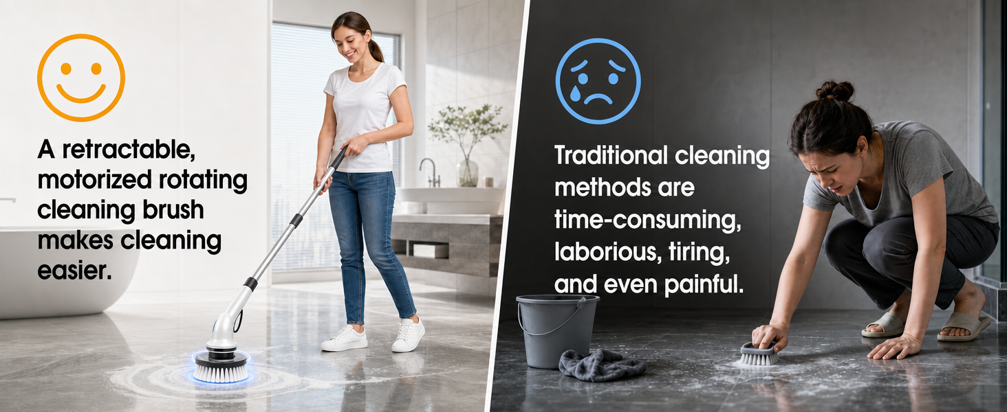 cordless electric spin scrubber spin brush for cleaning cordless