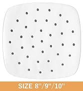 Numola 100 Pcs Air Fryer Liners Disposable Parchment Paper, 9 Inch Perforated Airfryer Sheets for...