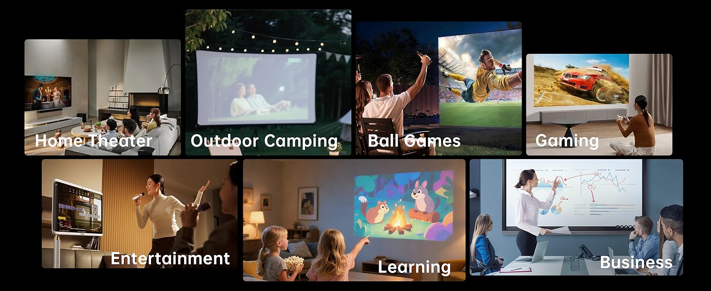 Portable Movie Projector for Home Theater Outdoor