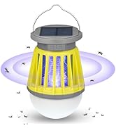 Solar Bug Zapper Outdoor Waterproof, Portable Mosquito Zapper, 2-in-1 Cordless &amp; Rechargeable Bug...