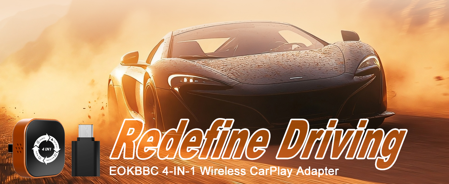 EOKBBC 4-IN-1 Wireless CarPlay Adapter