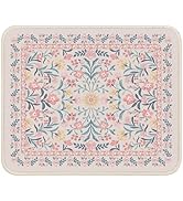 iCasso Aesthetic Small Floral Mouse Pad, Pink Mini Portable Travel Mousepad, Anti-Slip and Comfor...