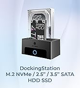 M.2 NVMe &amp; SATA Hard Drive Docking Station, ICY BOX 10Gbps M.2 NVMe SSD Dock for 2.5" &amp; 3.5" HDD/...