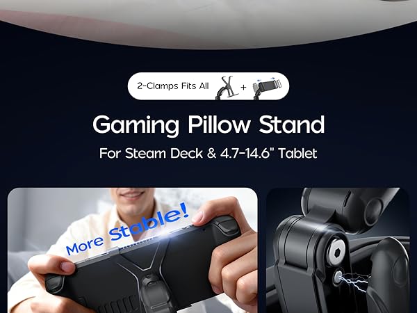 Gaming Pillow Stand for Steam Deck / Kindle / iPad /Galaxy Tab/Tablet