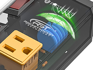 power strip with individual switches, surge protector power strip